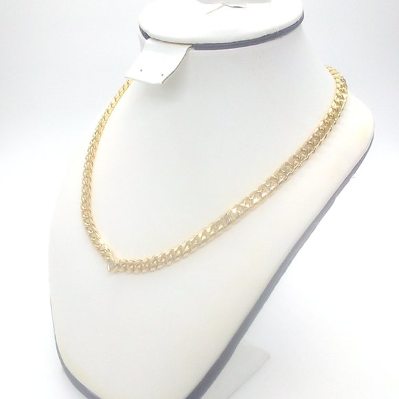 Gold-Tone Link Chain Necklace with Gold-Tone Crystal Heart Pendant Medium Weight - Picture 4 of 9